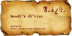 Novák Írisz névjegykártya